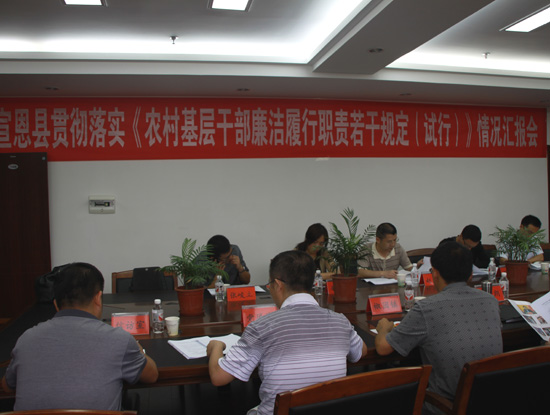 州检查组检查我县《农村基层干部廉洁履行职责若干规定》贯彻落实情况